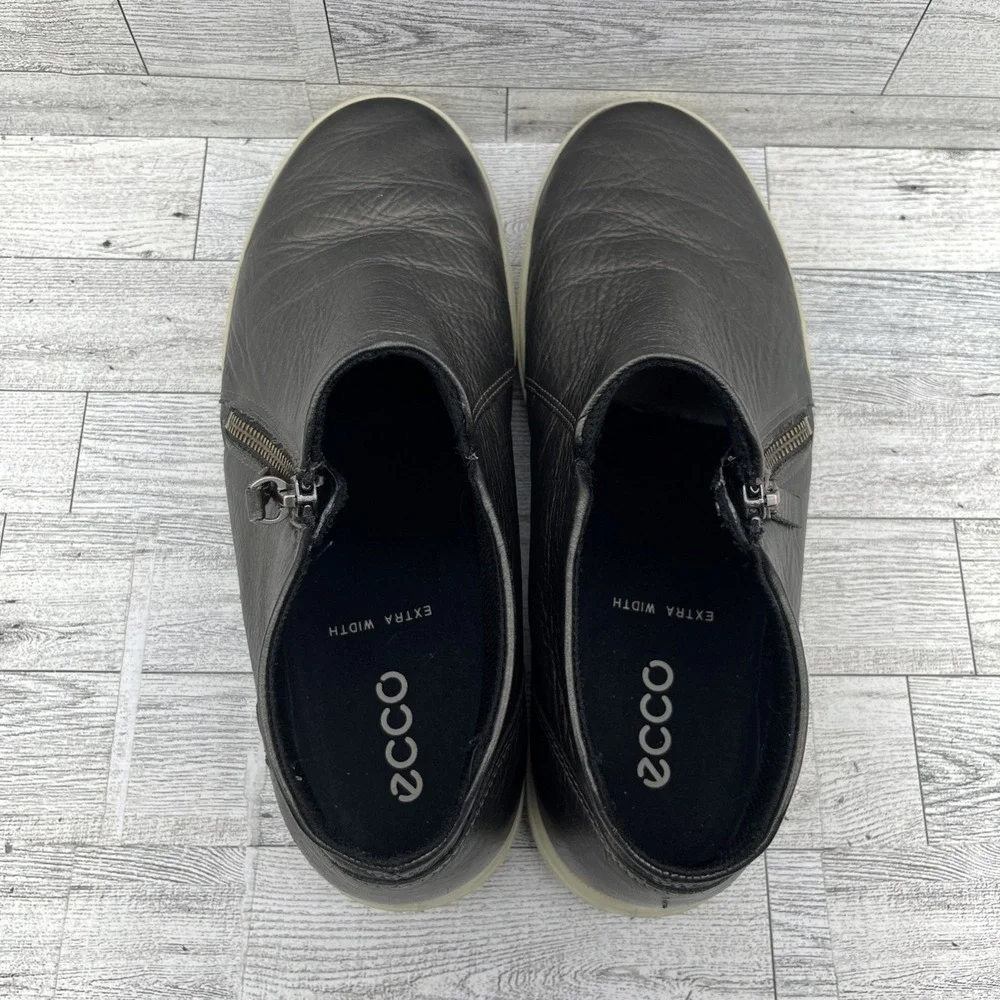 ECCO Soft 7 Bronze Brown Side Zip Low Bootie Shoes Women EU 42 US 8.5 Extra Wide